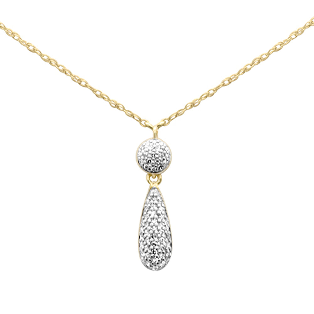 ''.10ct G SI 14K Yellow GOLD Diamond Pendant Necklace 18'''' Long''