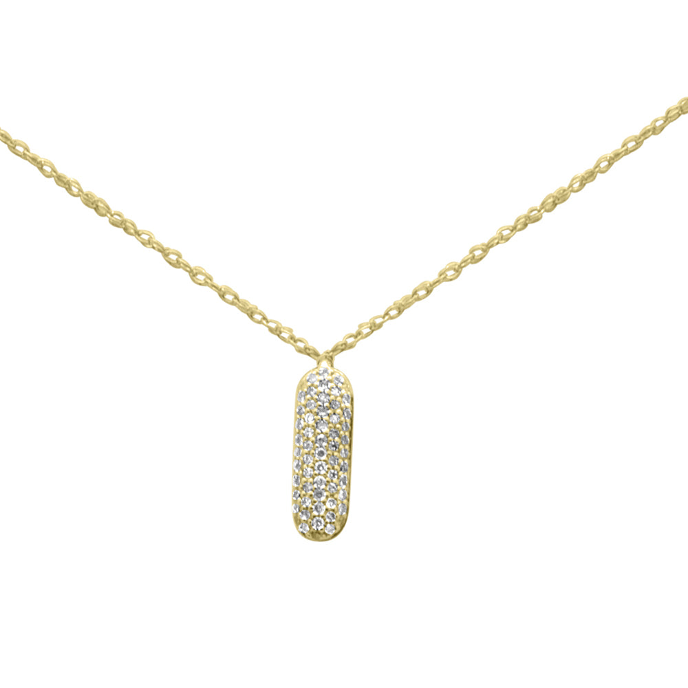 ''.10ct G SI 14K Yellow Gold Diamond Pendant NECKLACE 18''''Long''