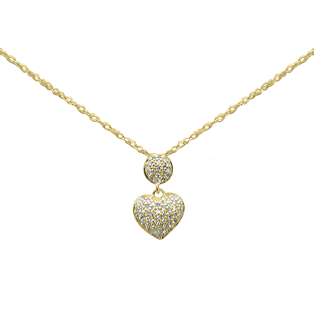 ''.12ct G SI 14K Yellow Gold Diamond Heart PENDANT Necklace 18''''Long''