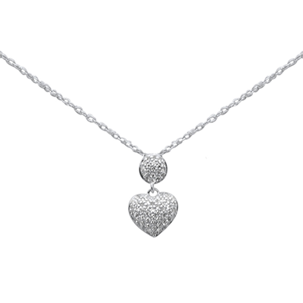 ''.12ct G SI 14K White Gold DIAMOND Heart Pendant Necklace 18''''Long''