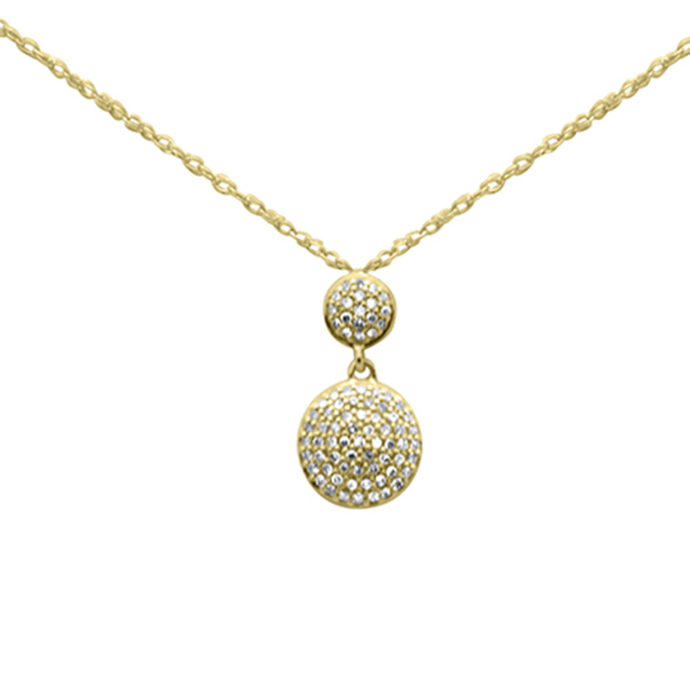 ''.13ct G SI 14K Yellow GOLD Diamond Round Drop Necklace 18''''Long''