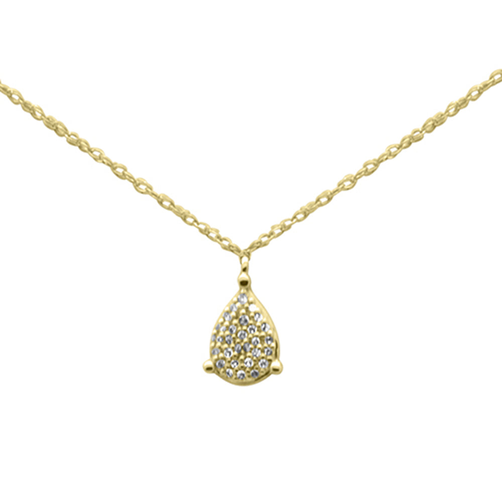 ''.06ct G SI 14K Yellow Gold Diamond Tear Drop Pendant NECKLACE 18''''Long''