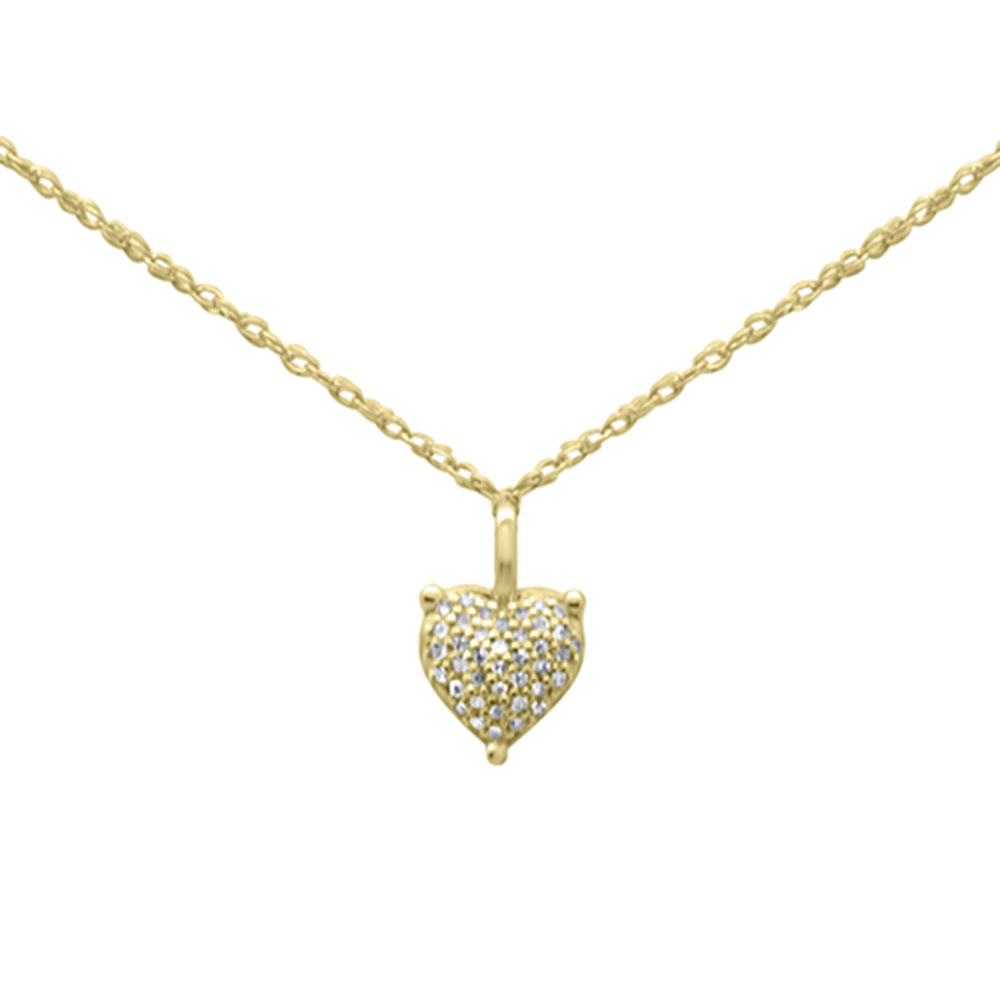 ''.06ct G SI 14K Yellow Gold Diamond Heart Pendant NECKLACE 18''''Long''