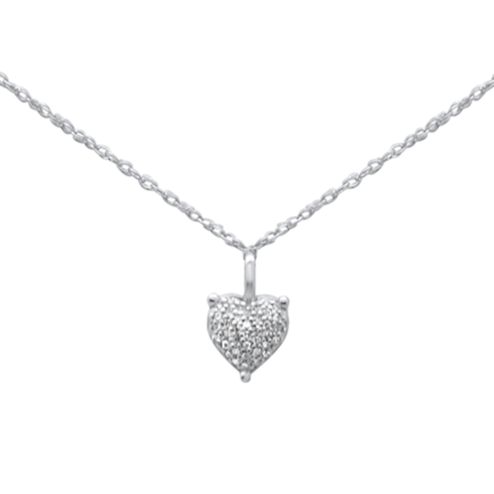 ''.06ct G SI 14K White Gold Diamond Heart PENDANT Necklace 18''''Long''