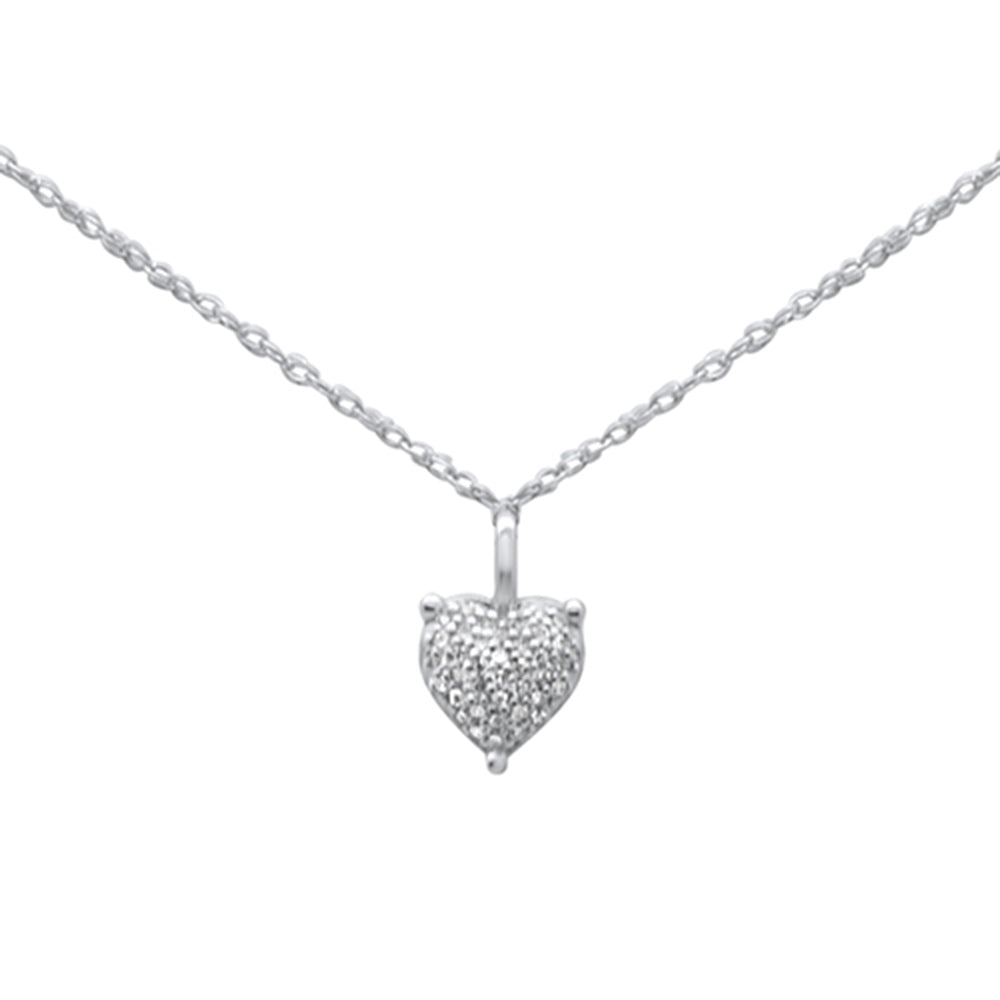 ''.06ct G SI 14K White Gold DIAMOND Heart Pendant Necklace 18''''Long''
