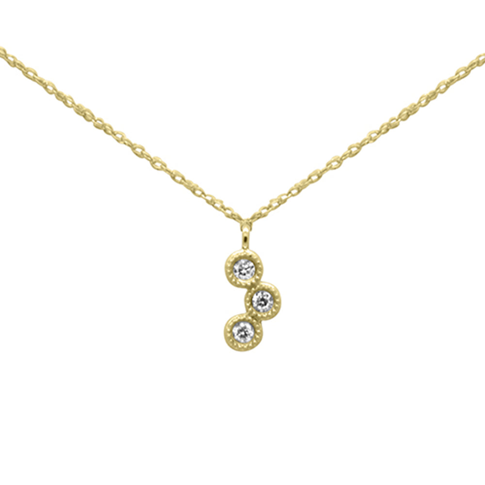 ''.08ct G SI 14K Yellow Gold DIAMOND Bezel Pendant Necklace 18''''Long''