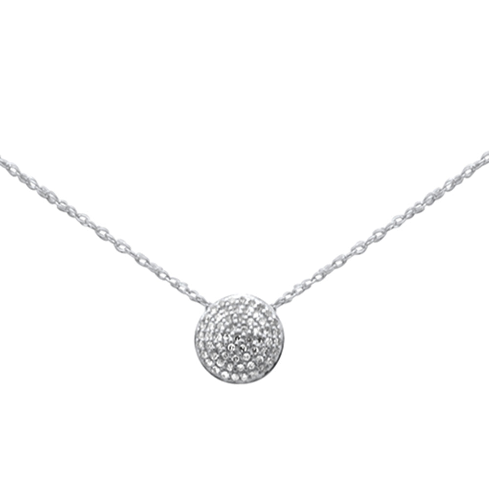 ''.12ct G SI 14K White GOLD Diamond Round Pendant Necklace 18''''Long''