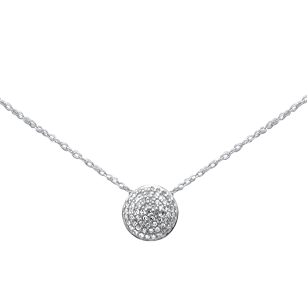 ''.12ct G SI 14K White Gold Diamond Round PENDANT Necklace 18''''Long''