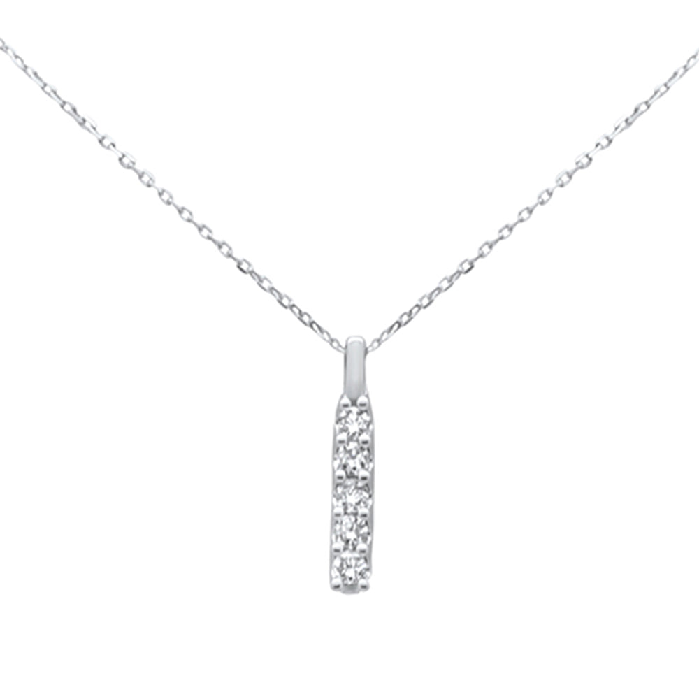 ''.33ct G SI 14k White Gold DIAMOND 5-Stone Drop Pendant Necklace 18'''' Long Chain''