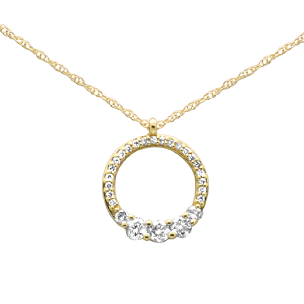 ''.23ct G SI 14K Yellow Gold DIAMOND Round Shape Pendant Necklace 18'''' Long''