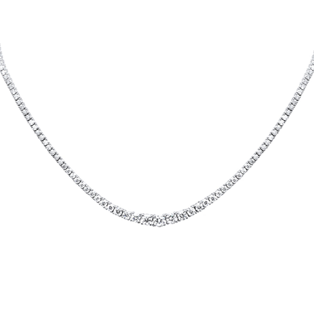 ''SPECIAL! 10.70ct G SI 14K White Gold DIAMOND Graduated Stones Tennis Necklace 16'''' Long''