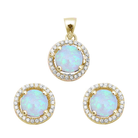 opal pendant and earring set