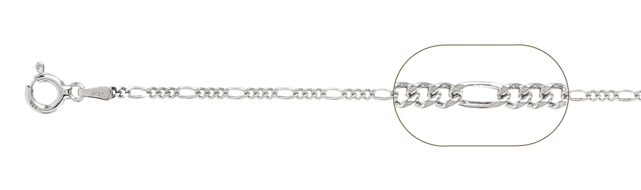 ''050-1.8MM Figaro Chain .925  Solid STERLING SILVER Sizes 7-30''''''