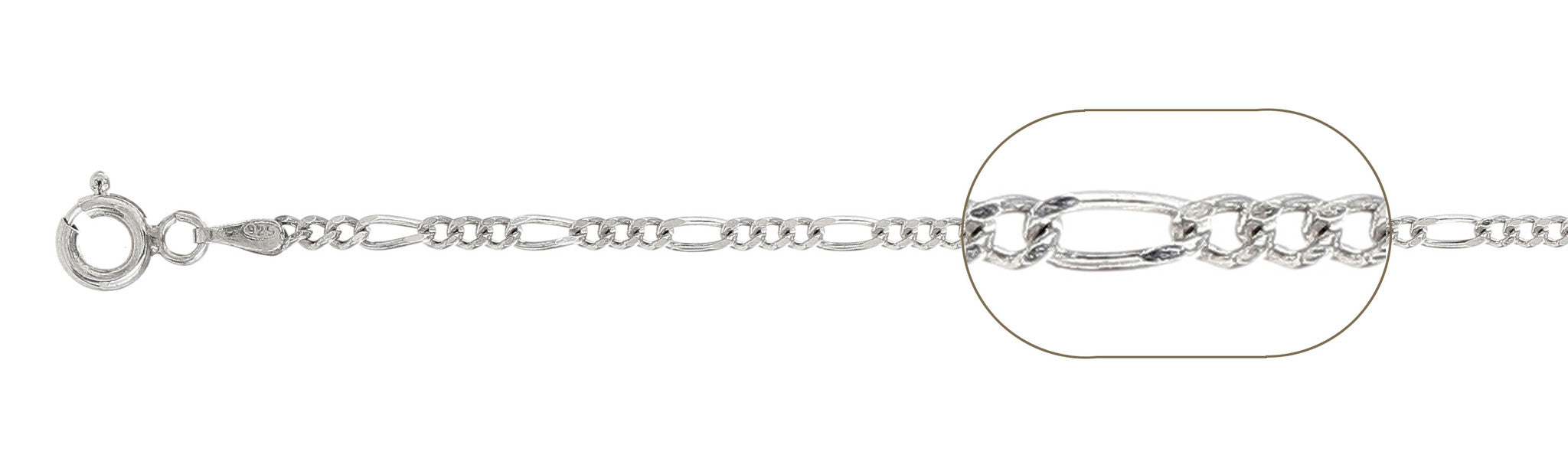 ''060-2.3MM Figaro Chain .925  Solid STERLING SILVER Sizes 7-30''''''