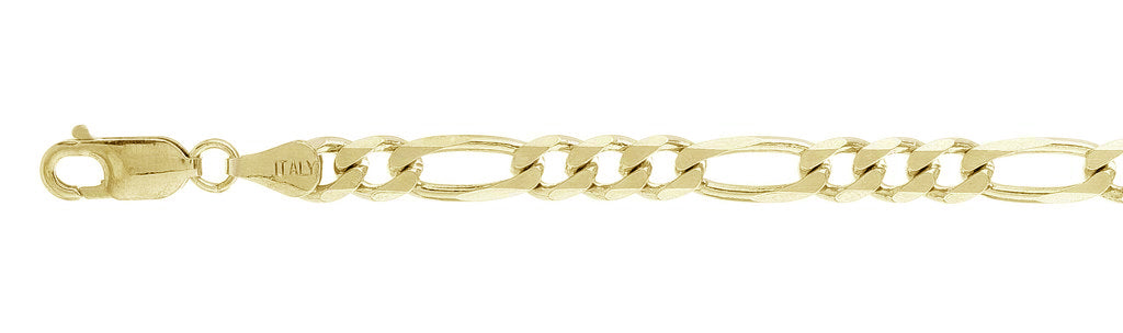 ''150-6.2MM Yellow GOLD Plated Figaro Chain .925  Solid Sterling Silver Available in 7''''-30'''' inches''