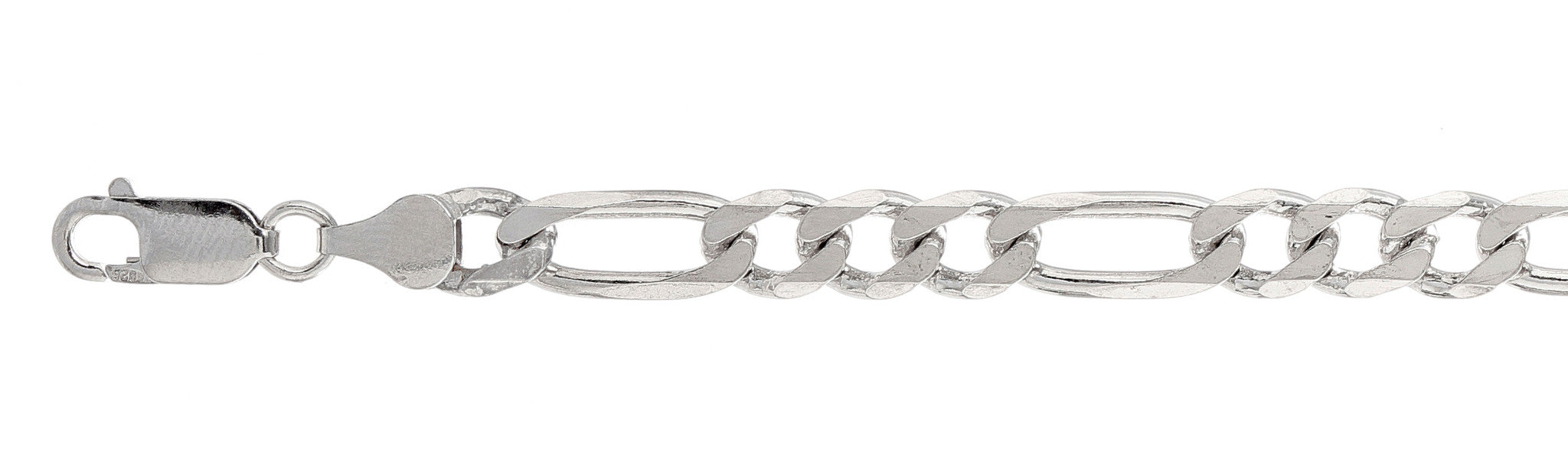 ''180-7.2MM Figaro Chain .925  Solid STERLING SILVER Sizes 8-36''''''