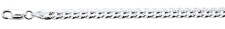 ''100-4MM Flat Pave Curb Chain .925 Solid STERLING SILVER Available in 8''''- 30'''' inches''
