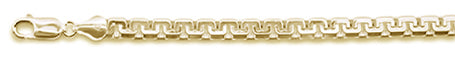 ''250 4.5MM Yellow Gold Plated Greek Box Chain .925  Solid STERLING SILVER Sizes 8-28''''''