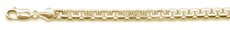 ''250 4.5MM Yellow GOLD Plated Greek Box Chain .925  Solid Sterling Silver Sizes 8-28''''''