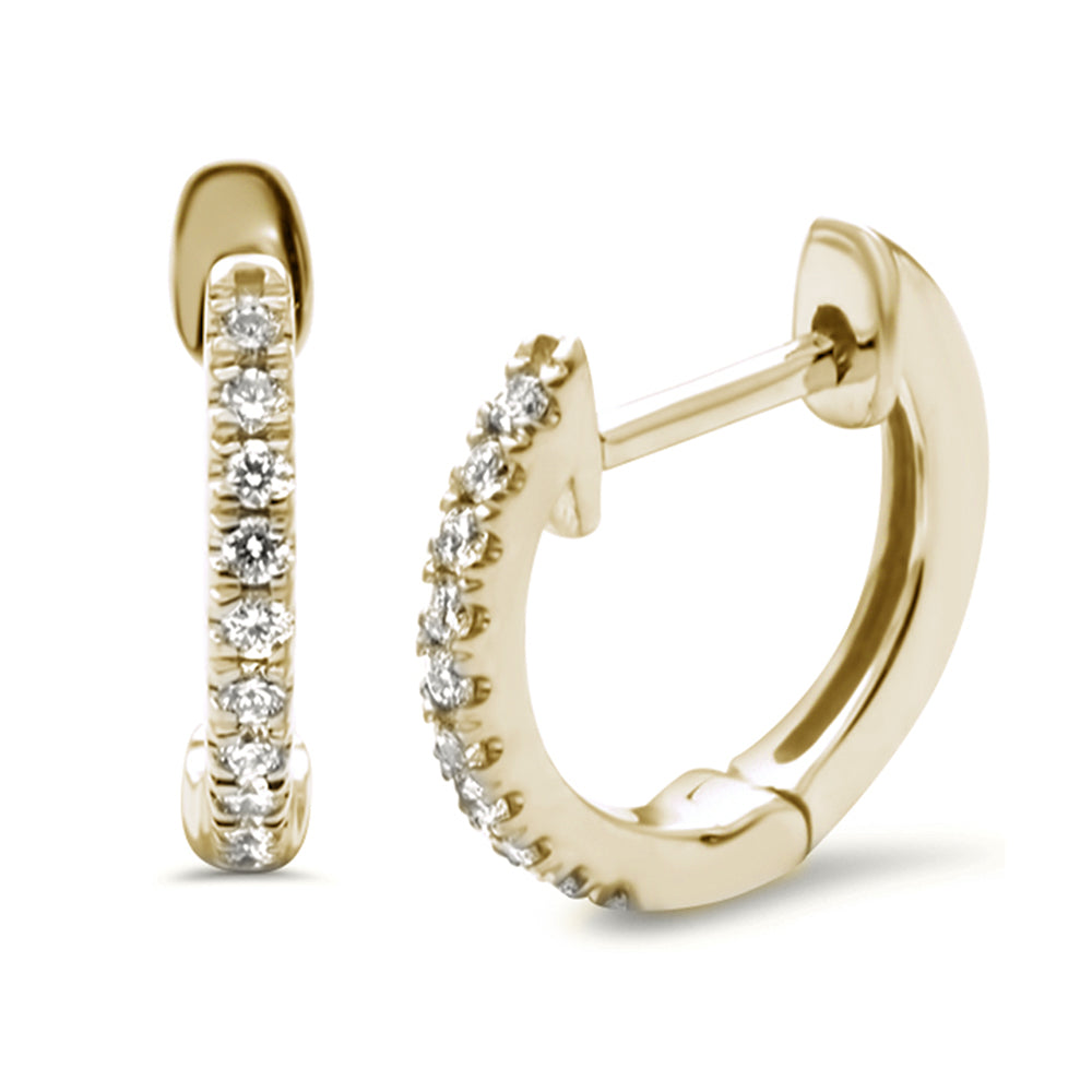 .10ct 14k Yellow Gold Diamond Petite Huggie Hoop EARRINGS