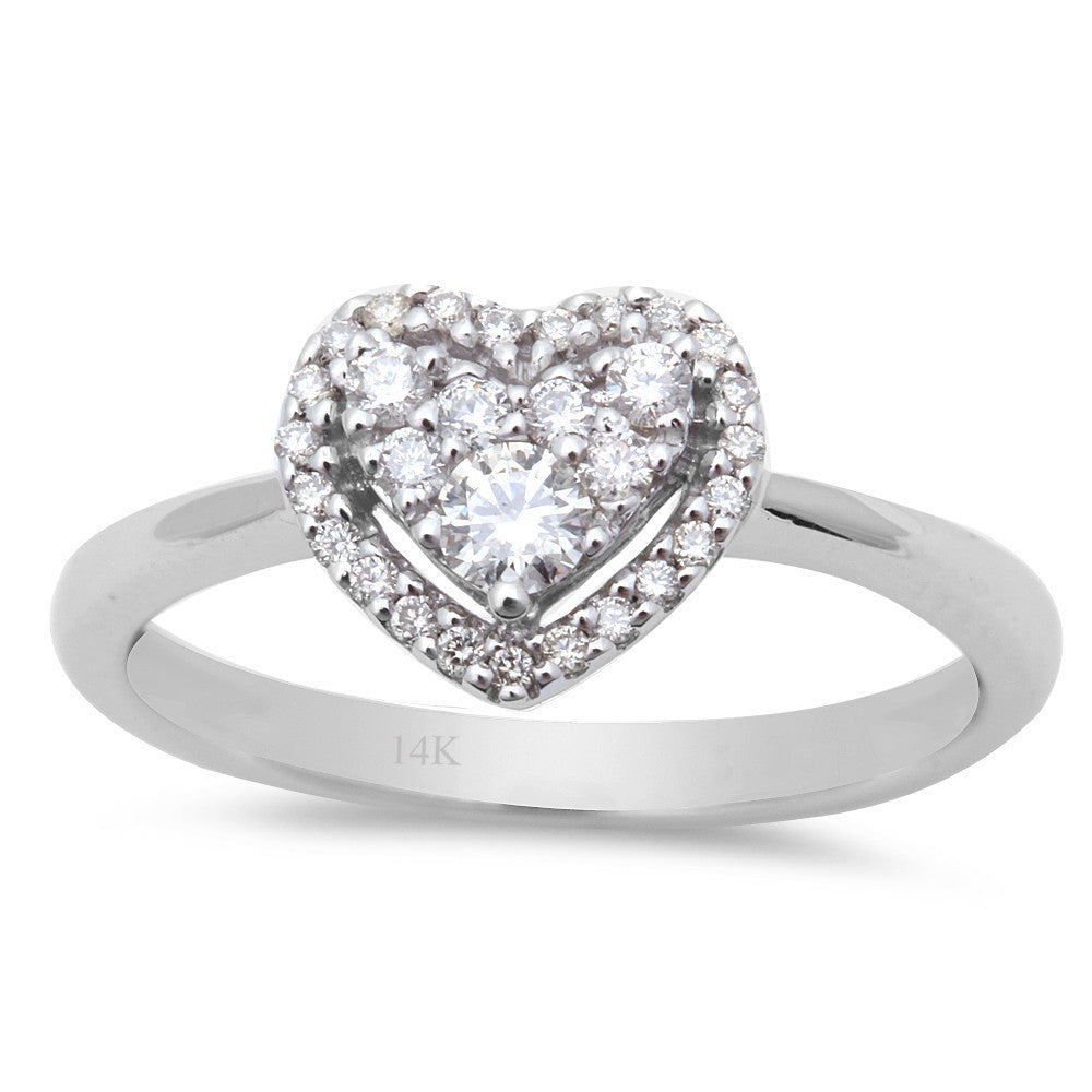 .15ct Heart Shaped Diamond Promise Engagement Solitaire RING 14kt Gold Size 6.5