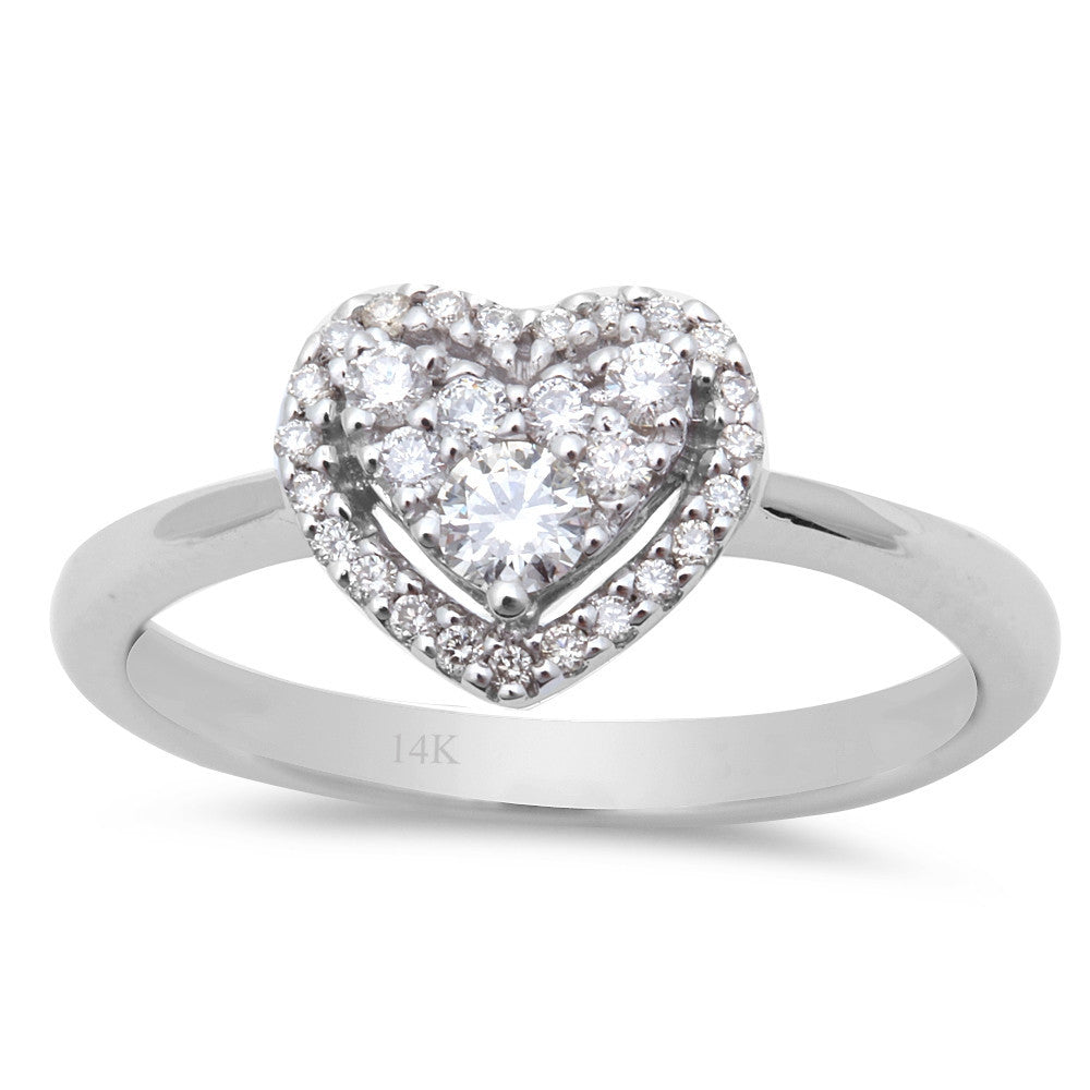 .15ct Heart Shaped Diamond Promise Engagement Solitaire Ring 14kt GOLD Size 6.5