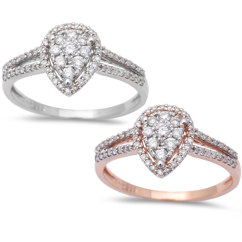 ''SPECIAL! .32ct Pear Shaped Halo Diamond Engagement WEDDING Ring 14kt White or Rose Gold''