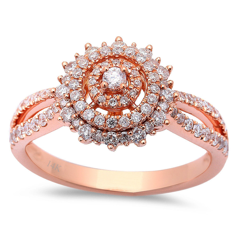 ''SPECIAL!.64ct Round DIAMOND 14kt Rose Gold Fine Engagement Ring size 6.5''