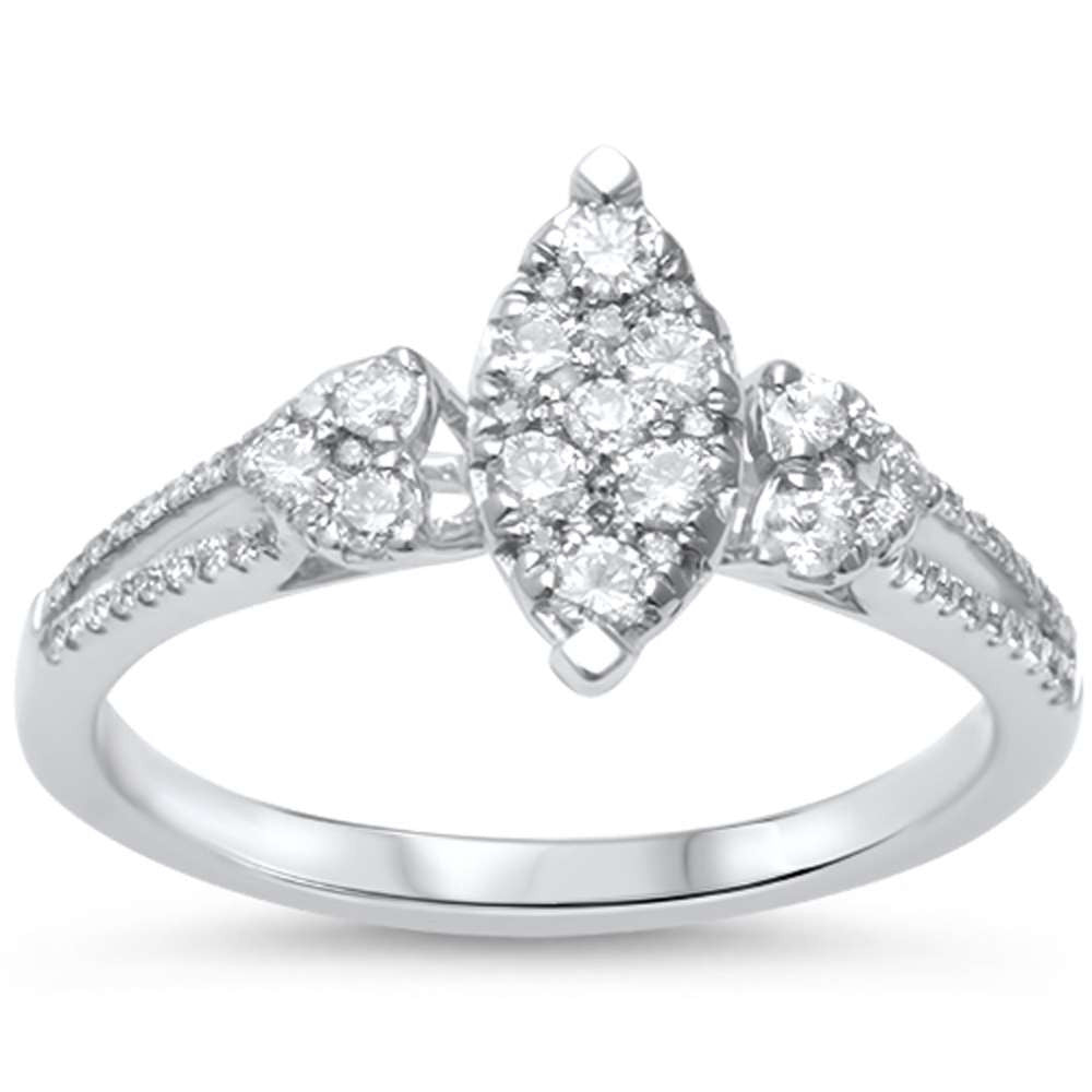 ''SPECIAL!.38ct F SI 14kt White Gold Marquise Shape Diamond Engagement RING Size 6.5''