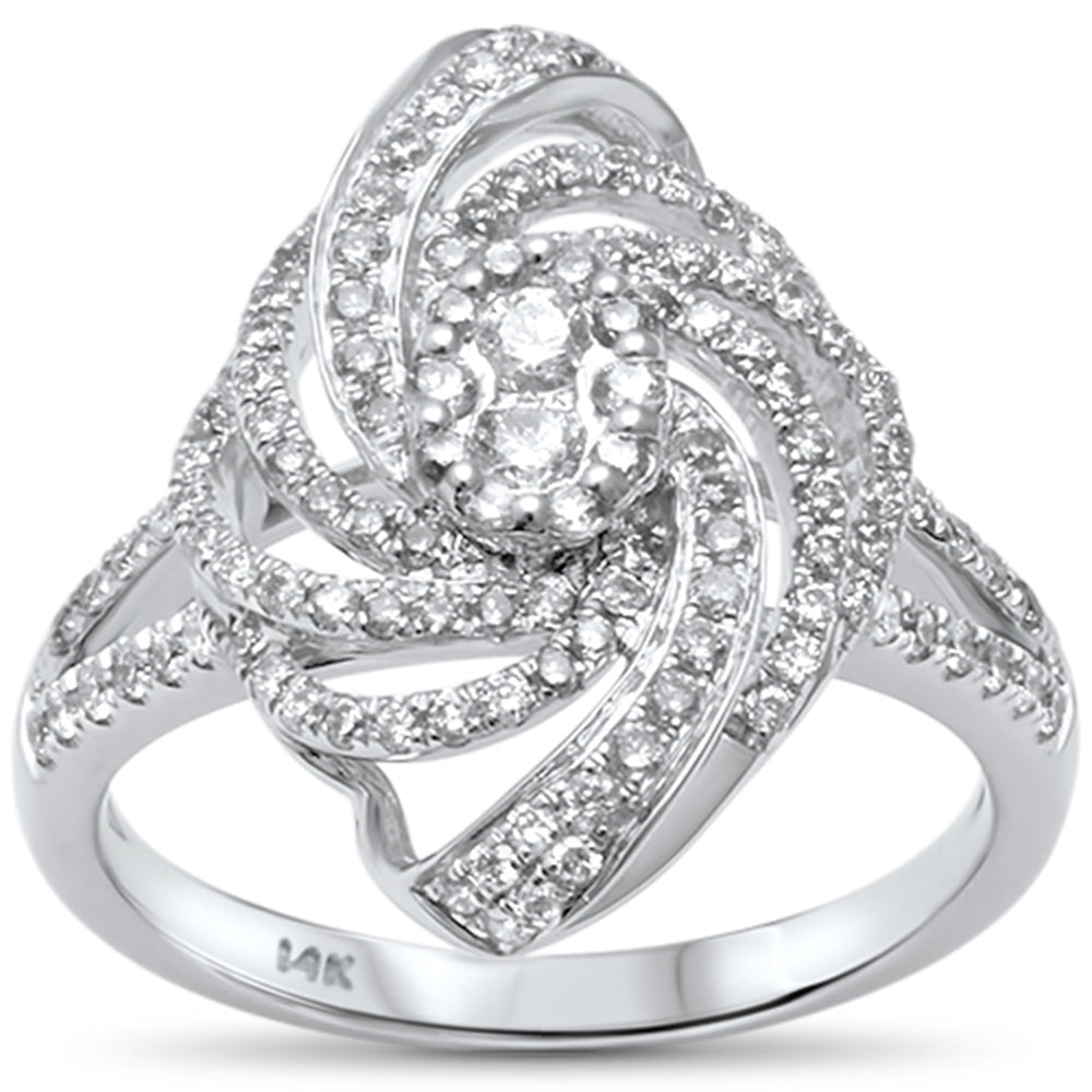 ''SPECIAL!.70ct F VS2 14kt White Gold Diamond Cocktail Ladies RING Size 6.5''