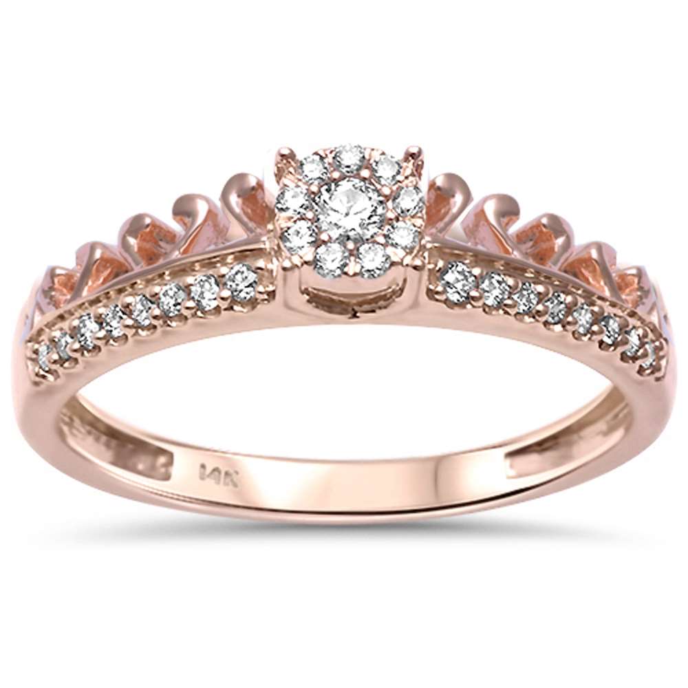 .17ct G SI 14kt Rose GOLD Engagement Promise Diamond Ring Size 6.5