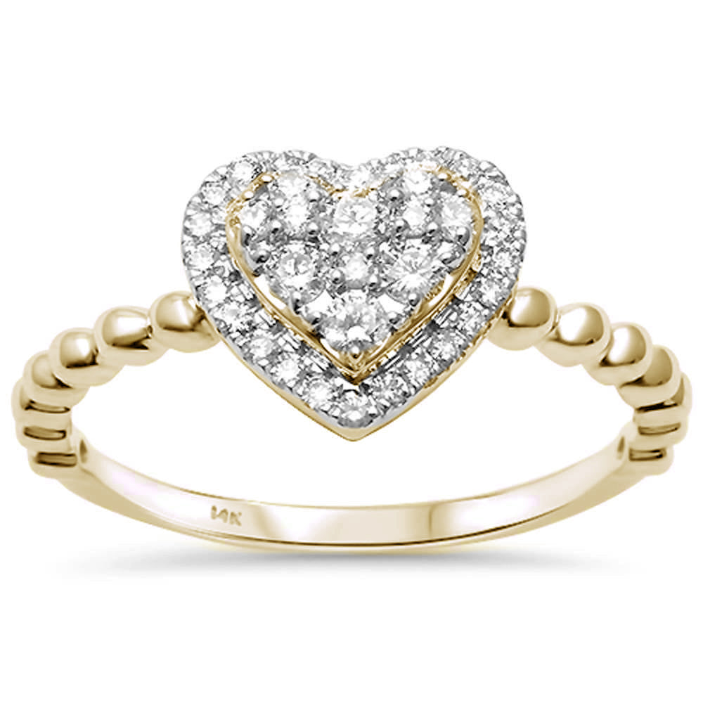 .31ct G SI 14K Yellow GOLD Heart Shaped Diamond Ring Size 6.5