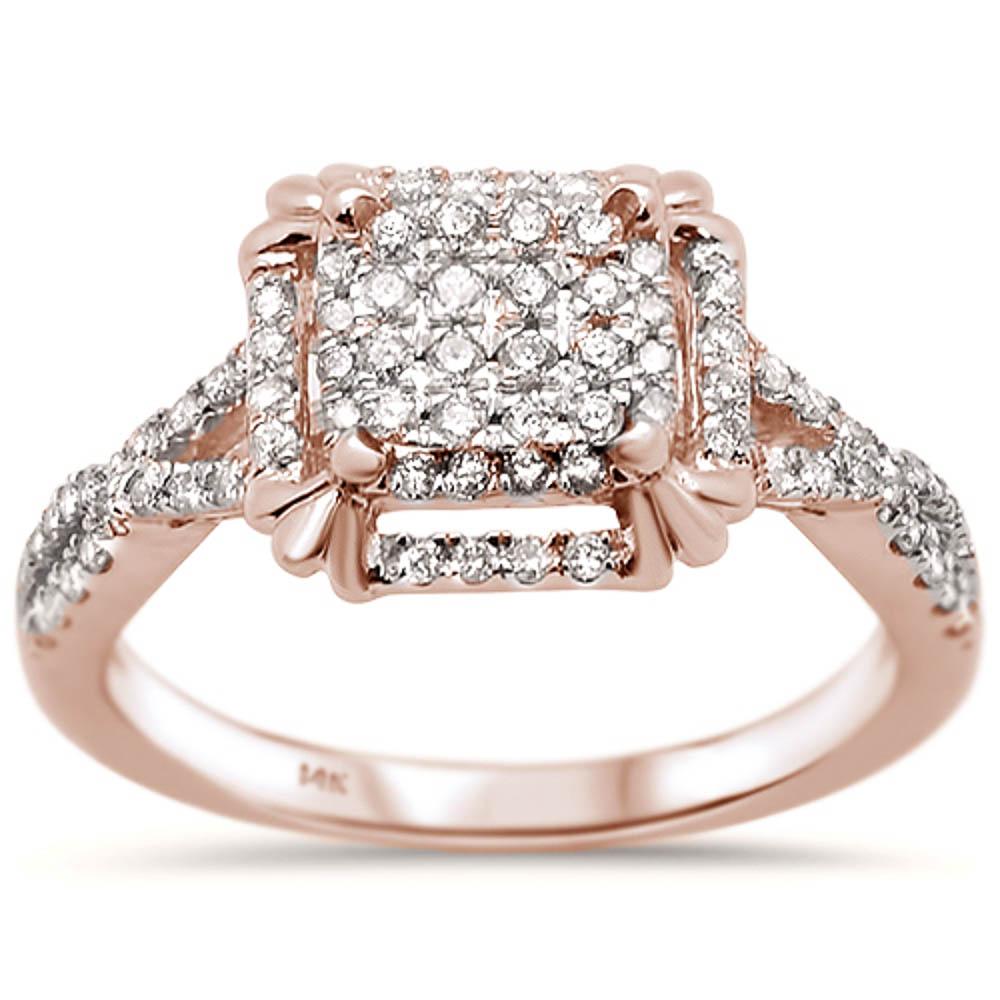 ''SPECIAL! .41ct 14k Rose Gold Square Engagement Infinity DIAMOND Rinze 6.5''