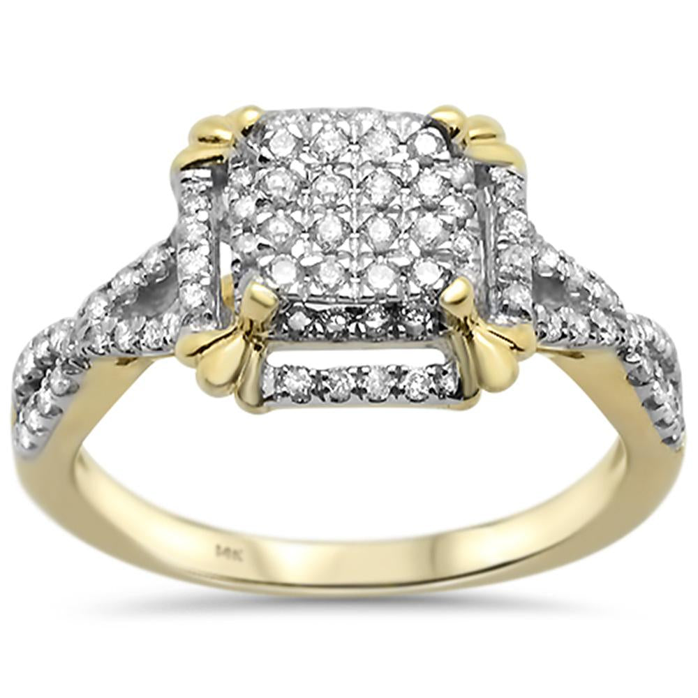 ''SPECIAL! .41ct 14k Yellow Gold Princess Square DIAMOND Engagement Ring Size 6.5''