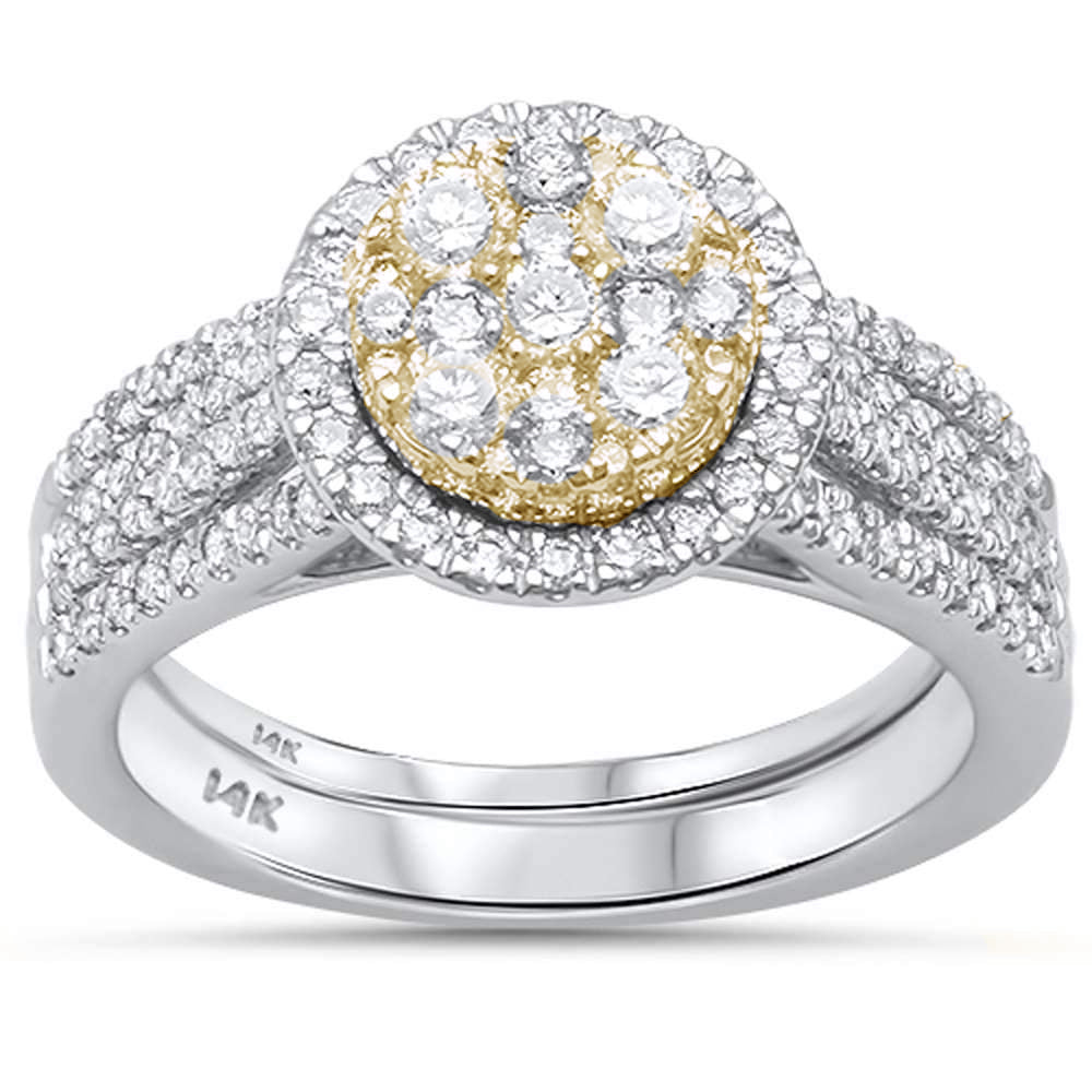 ''SPECIAL!1.0ct 14k Two Tone Diamond Engagement Bridal Set RING size 6.5''