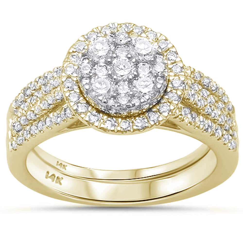 ''SPECIAL!.98cts 14k Yellow Gold DIAMOND Wedding Engagement Bridal Set Size 6.5''