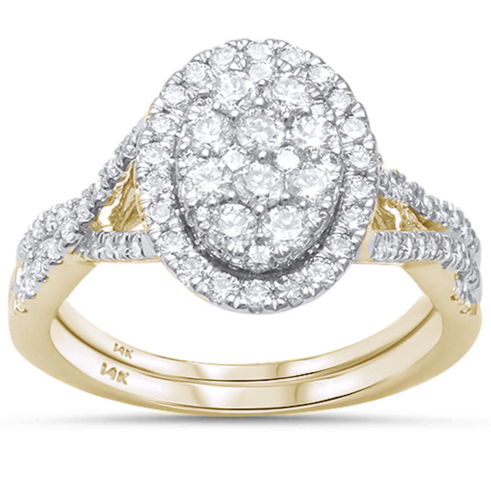 ''SPECIAL!1.02ct 14k Yellow Gold Oval DIAMOND Engagement Ring Bridal Set Size 6.5''