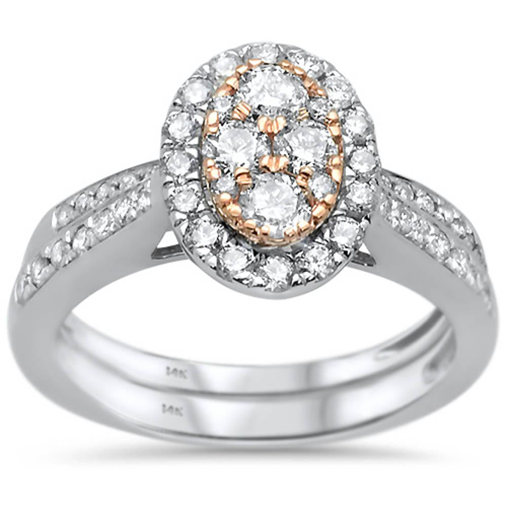 ''SPECIAL!1.1ct 14k Two Tone Oval Diamond RING sizze 6.5''