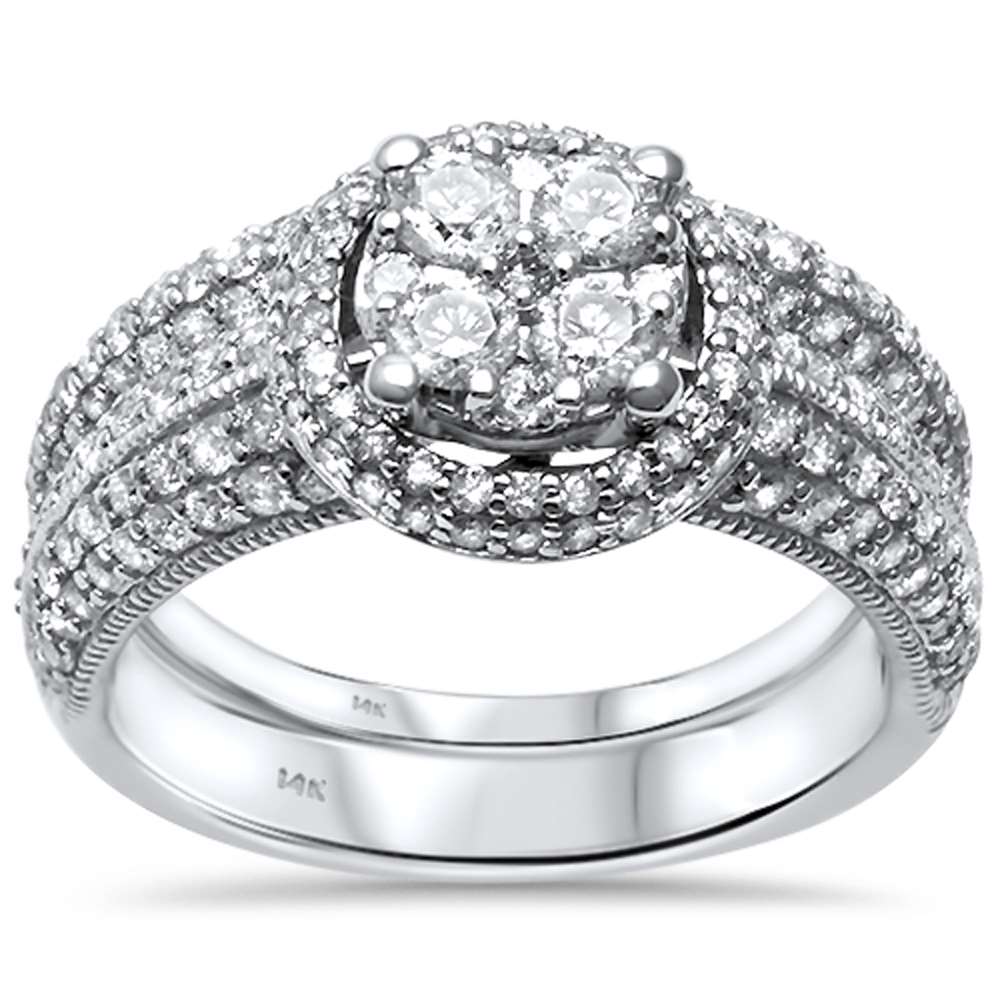 ''SPECIAL!1.47ct G SI 14kt White Gold Round DIAMOND Engagement Bridal Ring Set Size 6.5''