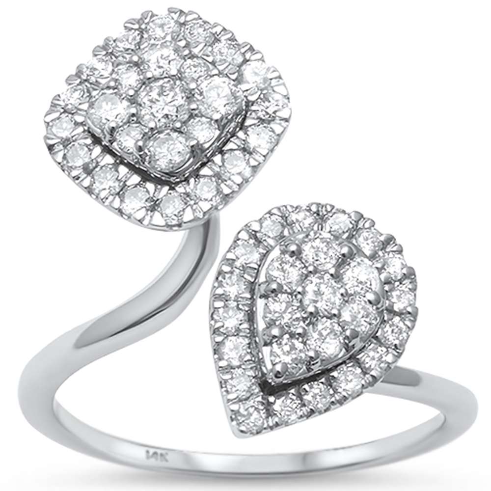 ''SPECIAL!.76ct 14kt White GOLD Modern Wrap Around Diamond Ring Size 6.5''