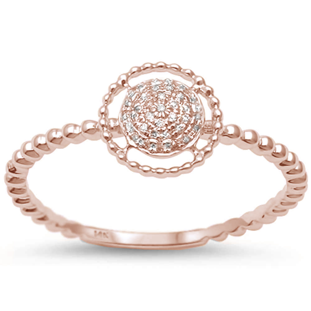 .05ct 14K Rose Gold Modern Circle Diamond RING Size 6.5