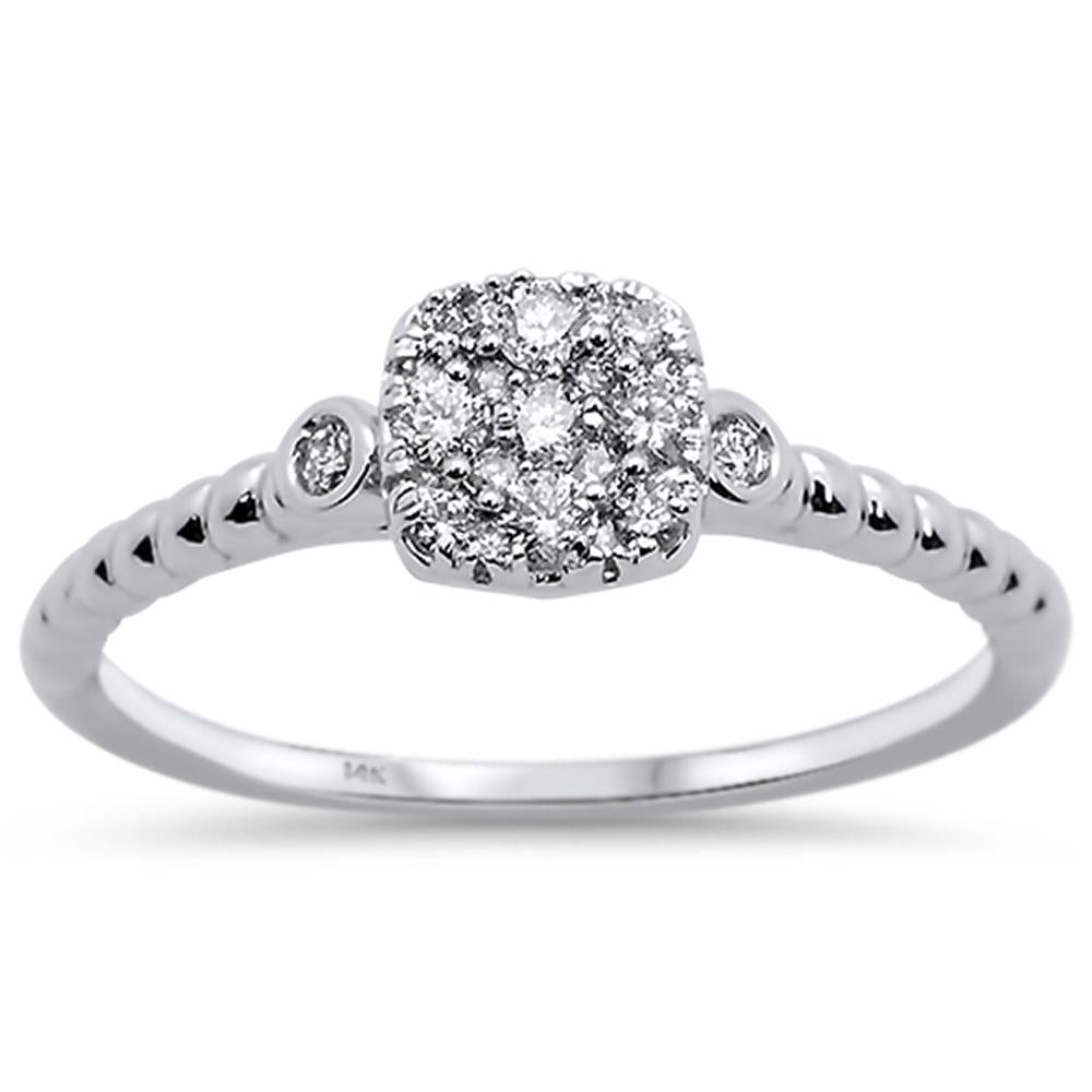 .25ct 14k White GOLD Diamond Engagement Promise Ring Size 6.5