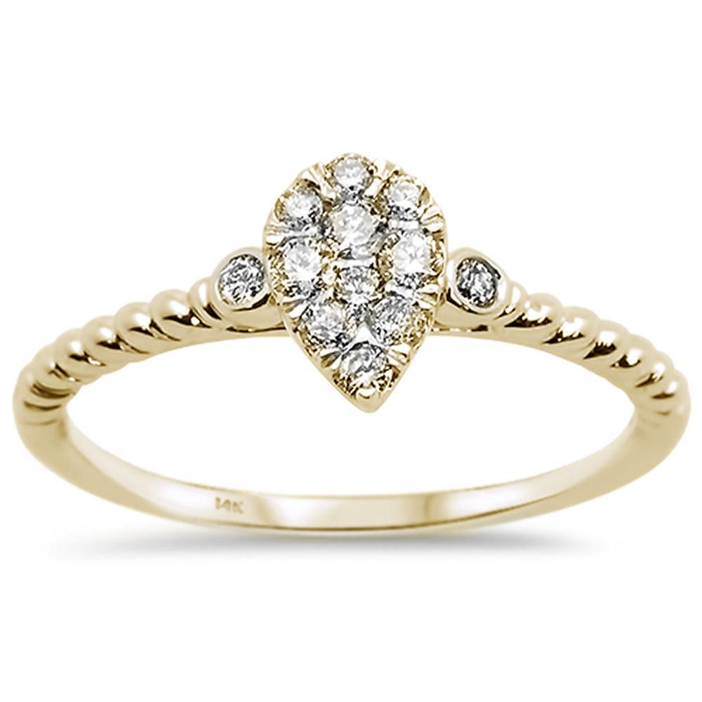 .26ct 14k Yellow GOLD Pear Shape Solitaire Promise Diamond Ring