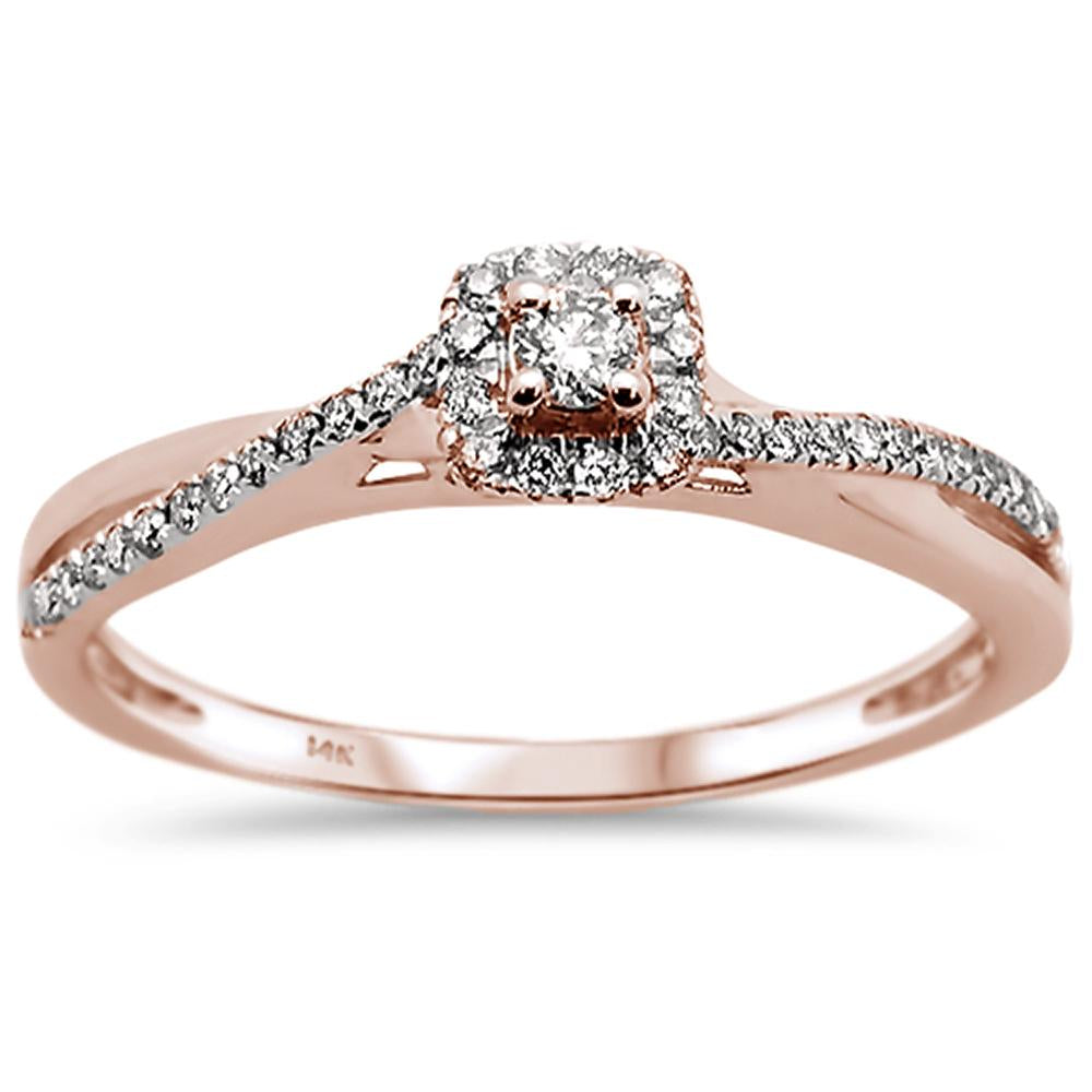 .22ct 14k Rose Gold Diamond Engagement Promise RING Size 6.5