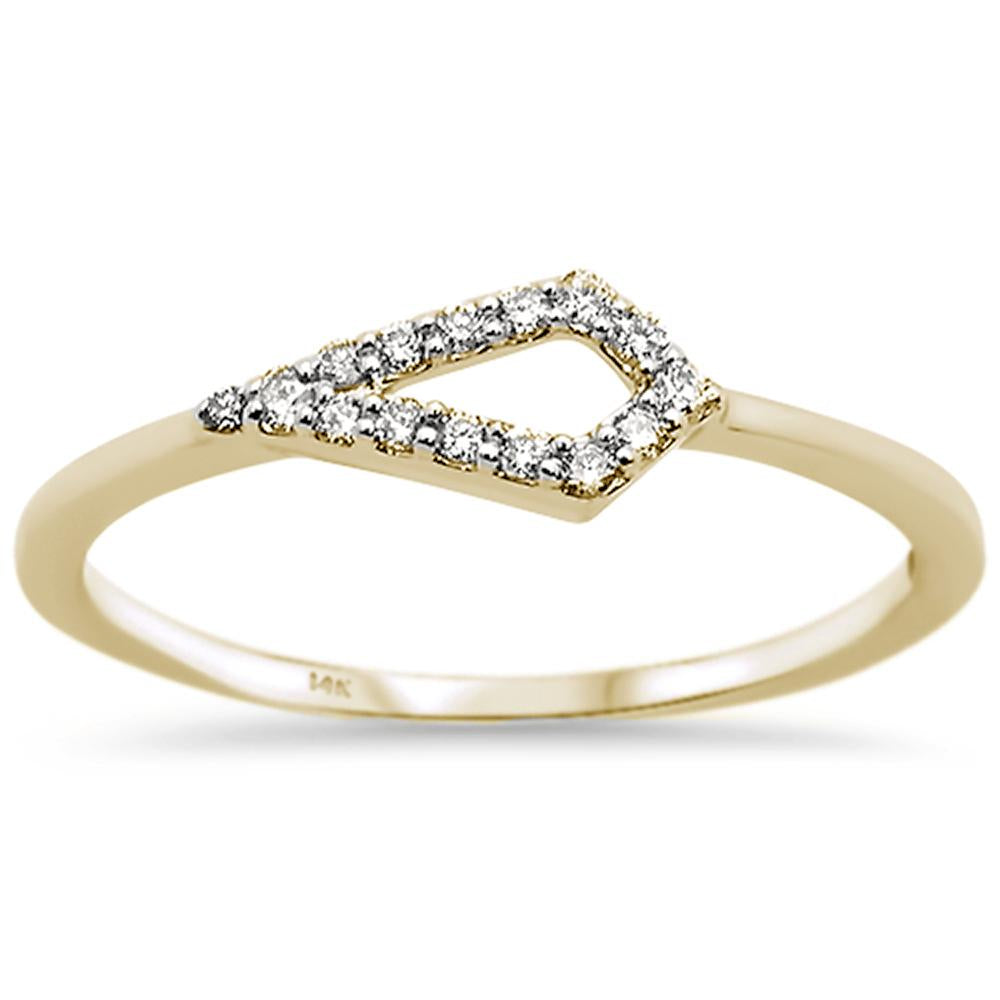 .10ct 14k Yellow Gold Diamond Trendy RING Size 6.5