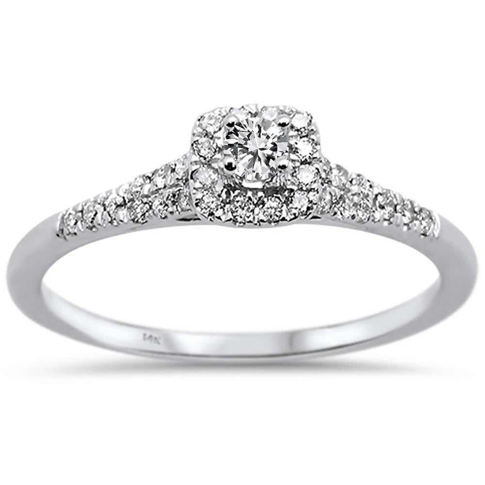 .33ct 14k White Gold Semi Mount DIAMOND Engagement Ring Size 6.5