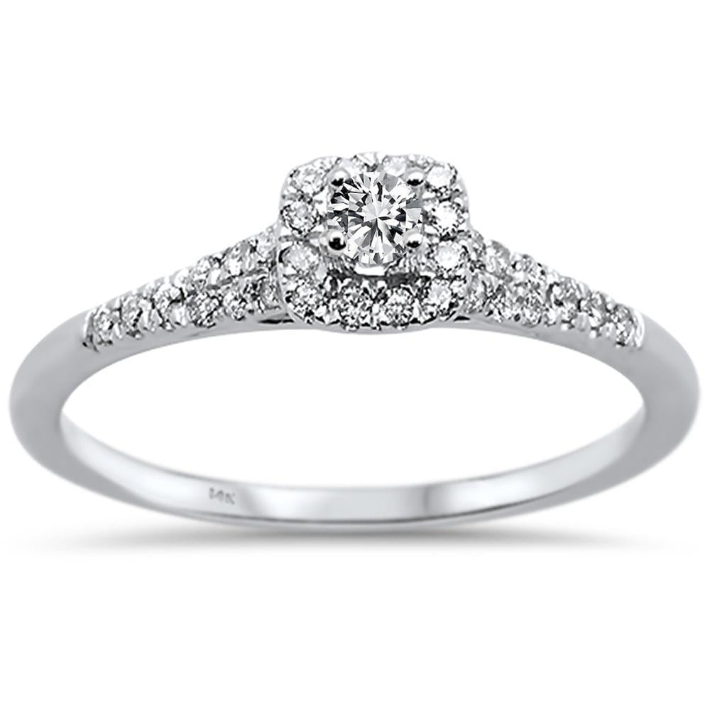 .33ct 14k White GOLD Semi Mount Diamond Engagement Ring Size 6.5