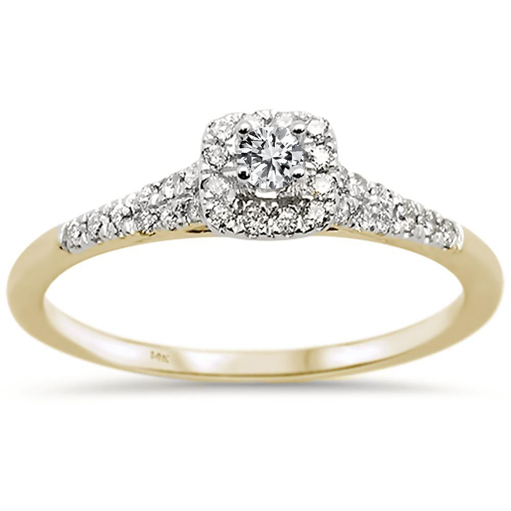 .35ct 14k Two Tone Gold Semi Mount DIAMOND Engagement Ring Size 6.5