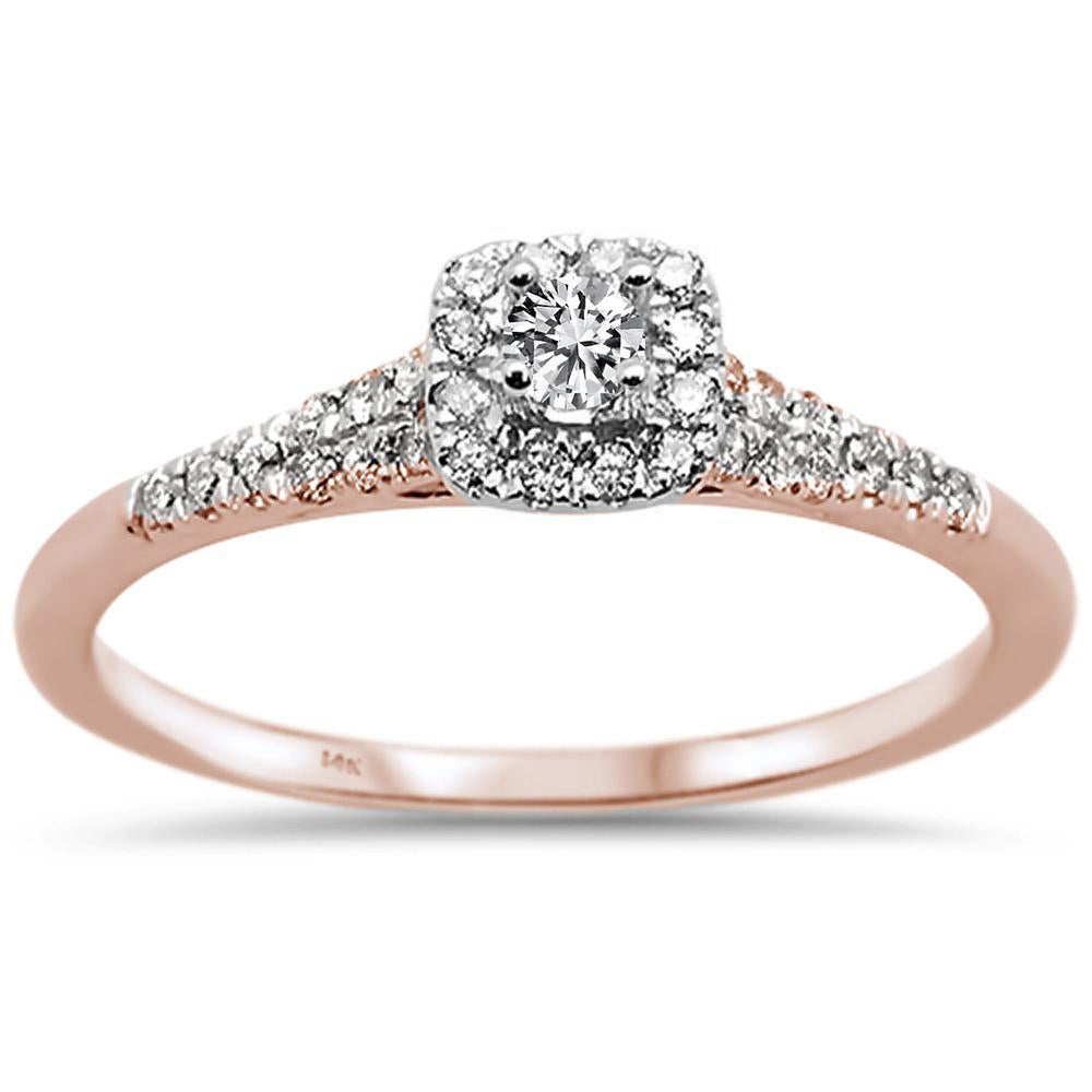 .33ct 14k Two Tone GOLD Semi Mount Diamond Engagement Ring Size 6.5