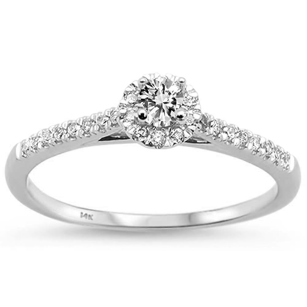 .33ct 14k White GOLD Diamond Promise Engagement Ring Size 6.5